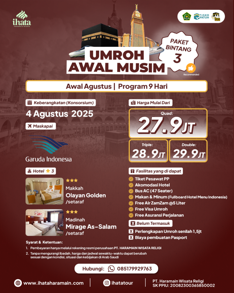 Umroh Ihata Agustus_paket bintang 3_Konsorsium-Ihata