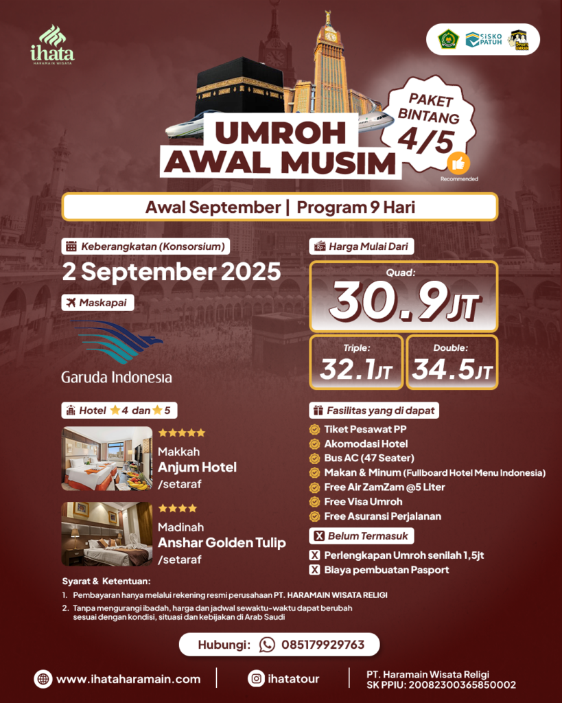 Umroh Ihata September_paket bintang 4_Konsorsium 2 September_Ihata