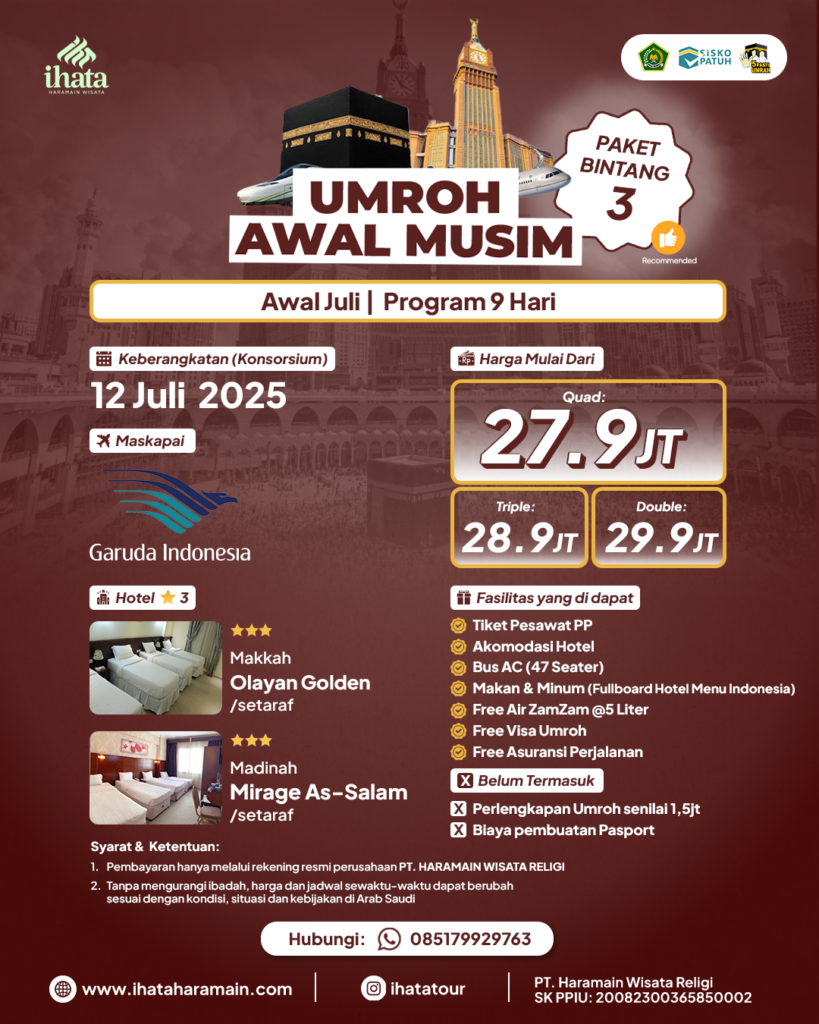 Umroh Ihata juli_paket bintang 3_Konsorsium 12 Juli-Ihata