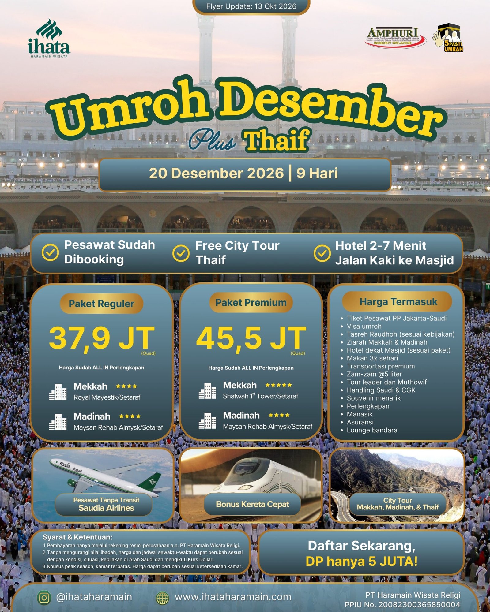 Umroh Desember 2026 Plus Thaif - Ihata