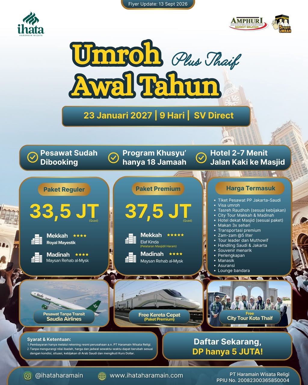 Umoh Januari 2027 Awal Tahun Ihata Haramain Wisata