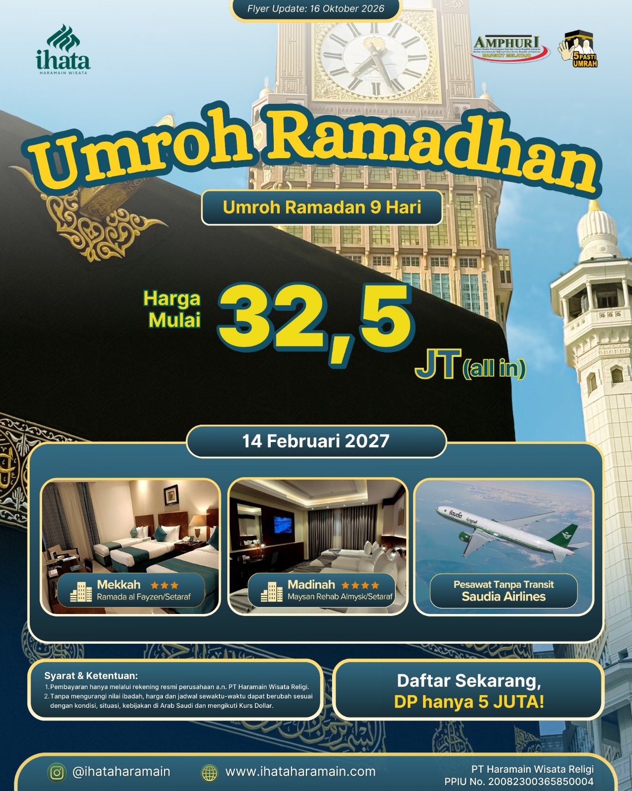 Umroh Ramadhan 2027 - Ihata Haramain Wisata